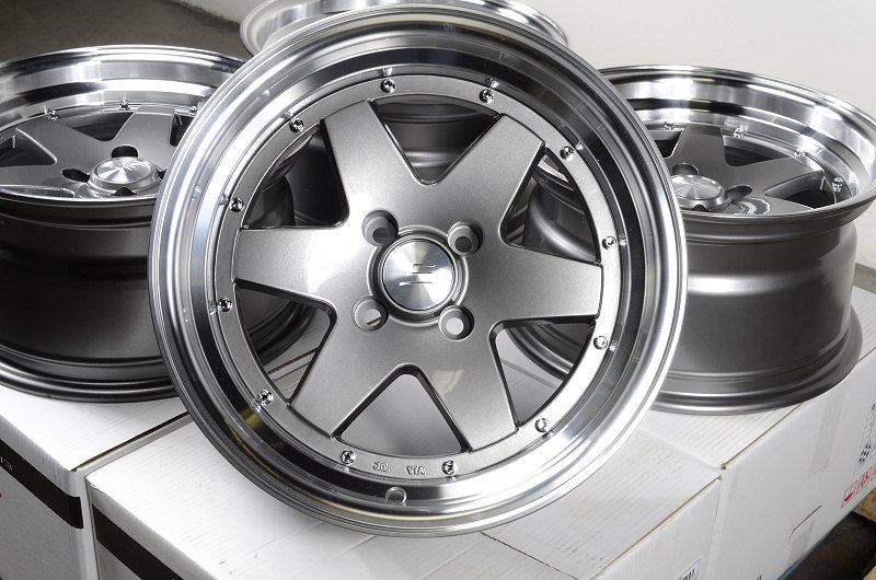 Metal Effect Rims Low Offset Polished Miata Cabrio CRX Wheels