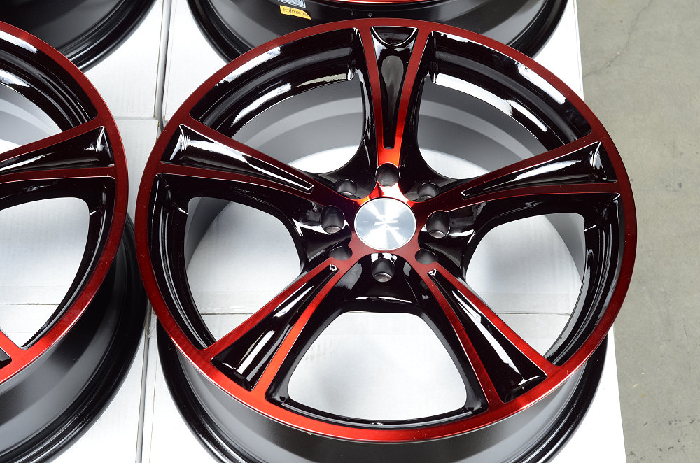 17 4x100 4x114 3 Red Effect Wheels Scion XB Cooper Mini Integra Yaris Honda Rims