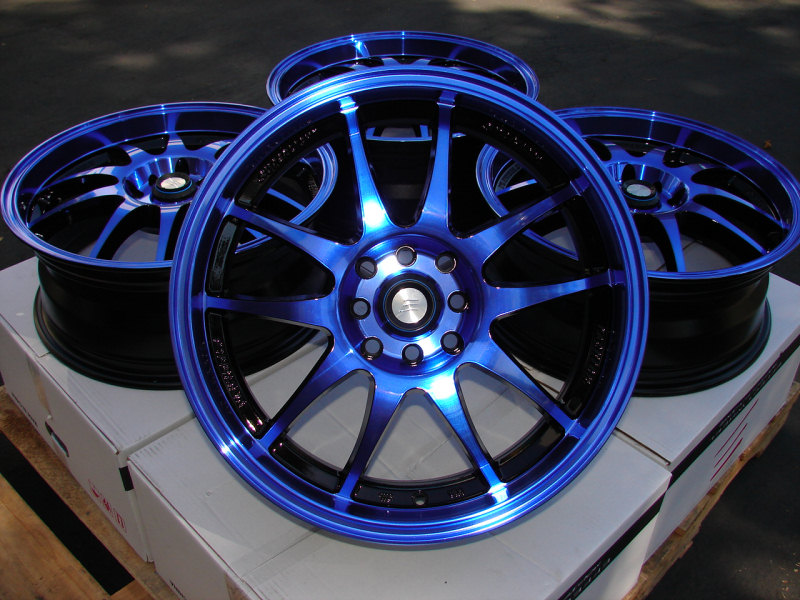 17 5x114 3 5x100 Rims Blue Civic Lancer Accord Celica Prelude S2000 5