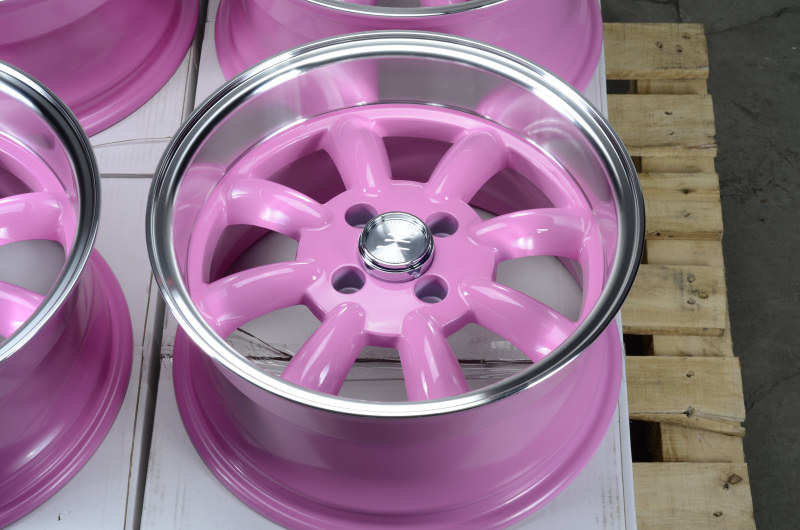 15 4x100 Pink Rims Yaris Civic Jetta Aveo Jetta Cobalt Low Offset 4 Lug Wheels